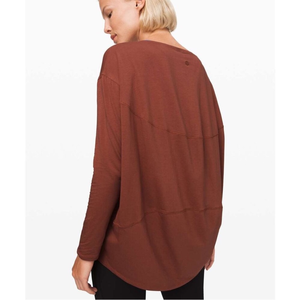 Lululemon Back in Action Long Sleeve Shirt Rustic Clay Size 4